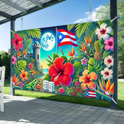 Banner Puerto Rico 71 x 43 pulgadas fondo tropical miniatura 2