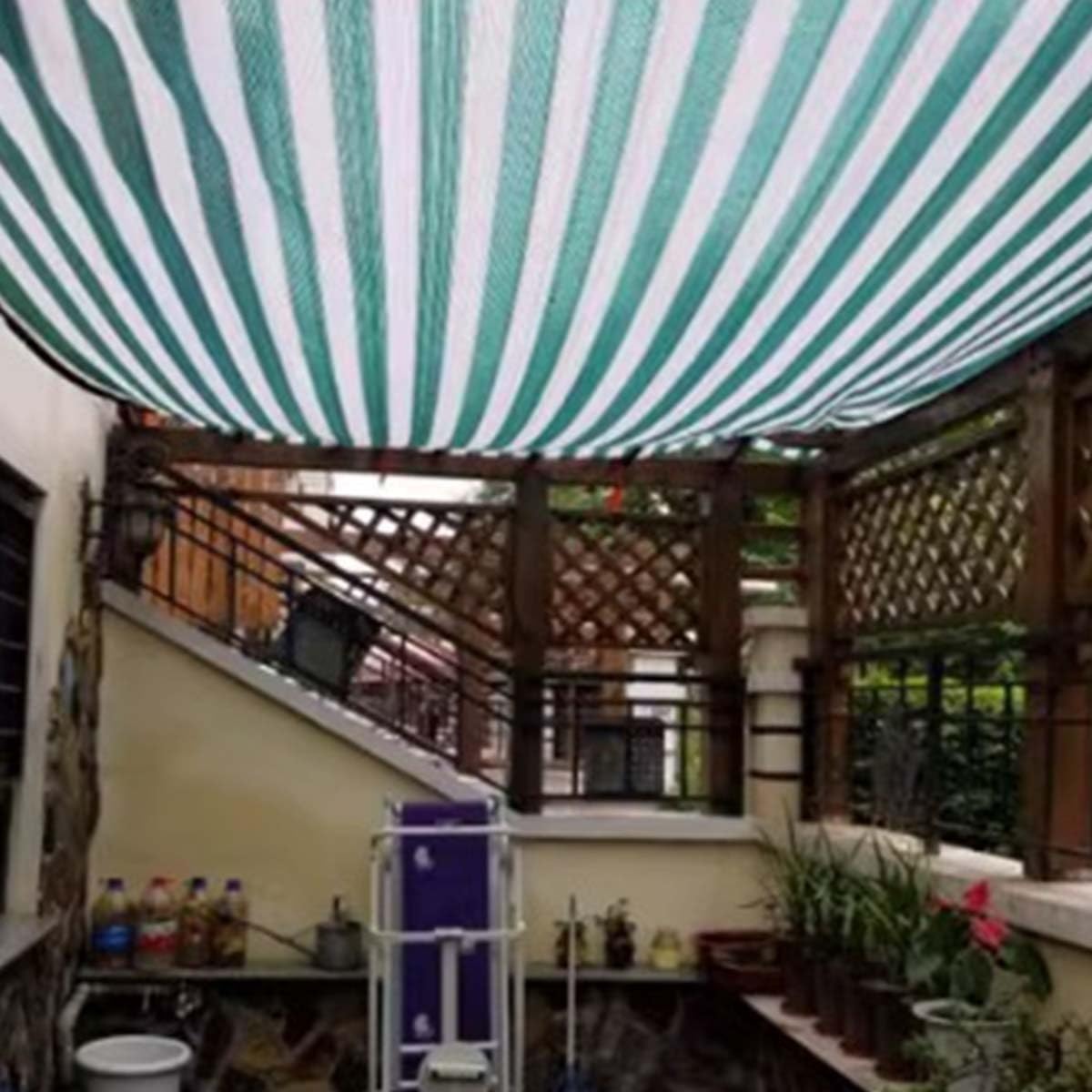 Schattiernetz 5.5x10m Leicht & Langlebig Ideal für Gärten Gewächshäuser Schwimmbäder Hochwertigesmit Ösen UVSchutz Windschutz
