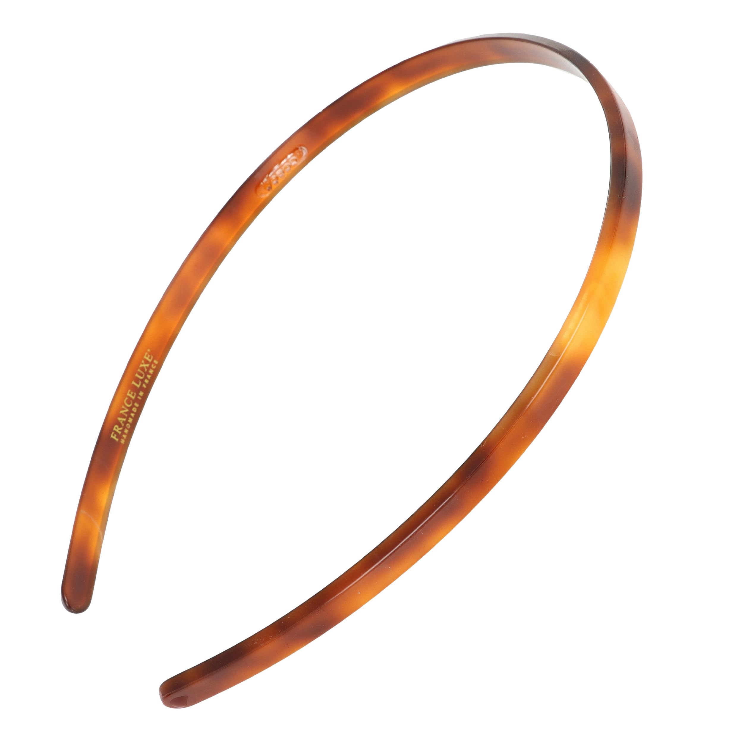 Brown Headband for Women, 1/4" Ultracomfort Thin Headband, Tortoise Shell, Flexible Fit with No Slip Gentle Teeth, All-Day Hold | France Luxe