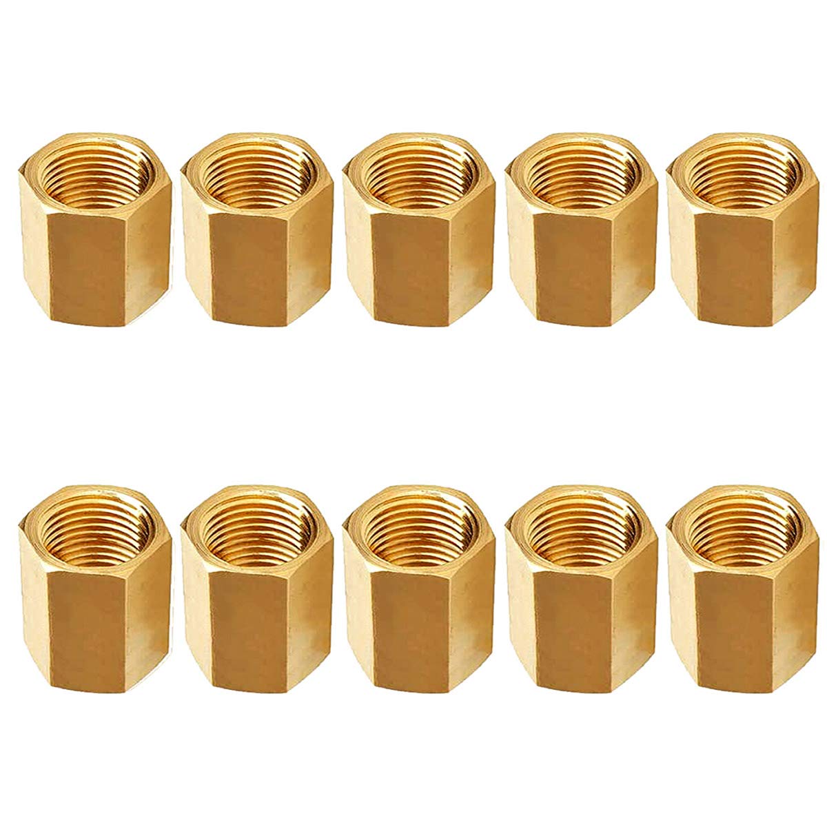 MuHize Brake Line Unions - Upgraded 10 Pieces Car Brake Fittings 7/16-24 Threads Nuts Assortment(2025 New), for 1/4” Camper Brake Line Tube Fittings