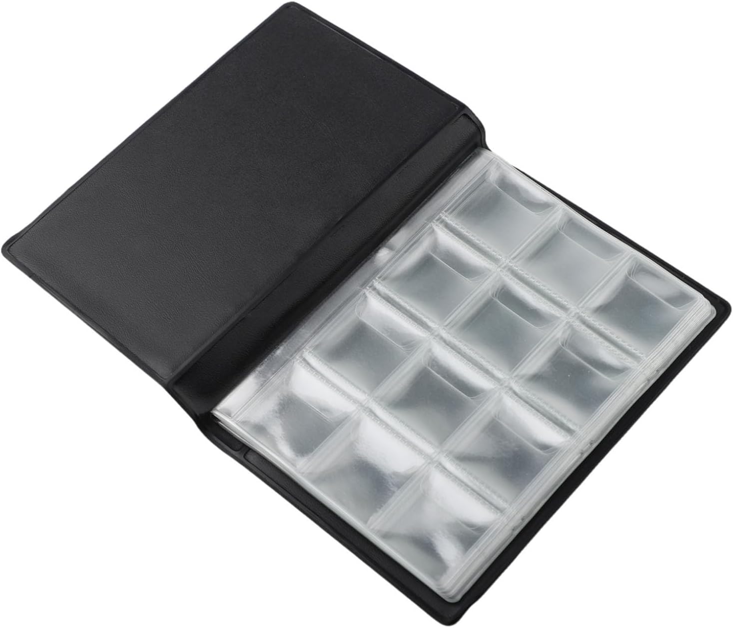 Premium PVC Coin Album with 120 Pockets – 10-Page Storage Book Medals, Tokens & Commemorative Items, Compact 155mm x 110mm Black Display Binder