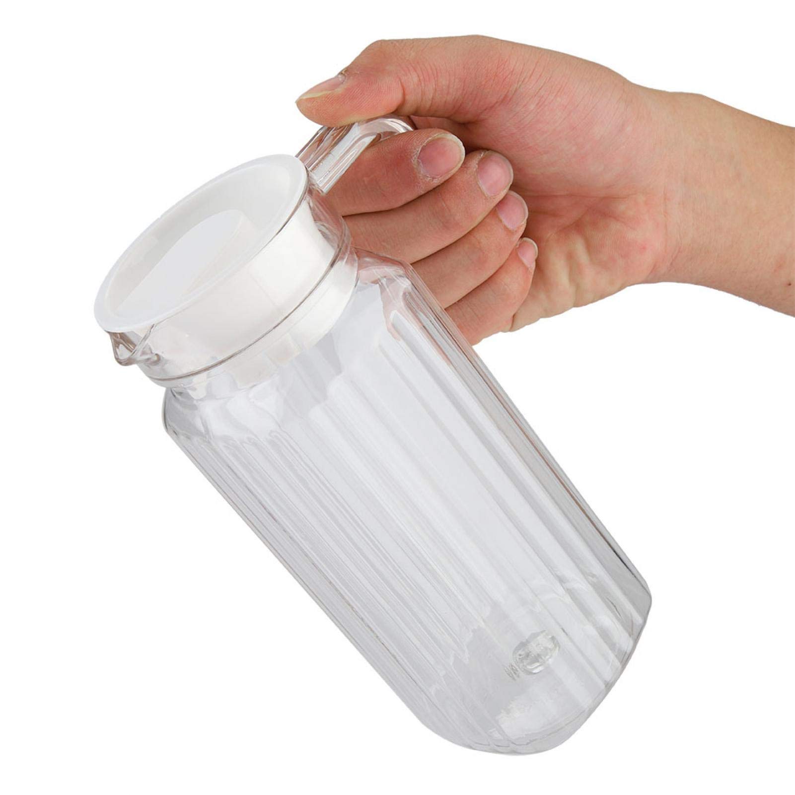 Pichet en Plastique 0,8 L Carafe Eau avec Couvercle Poignée