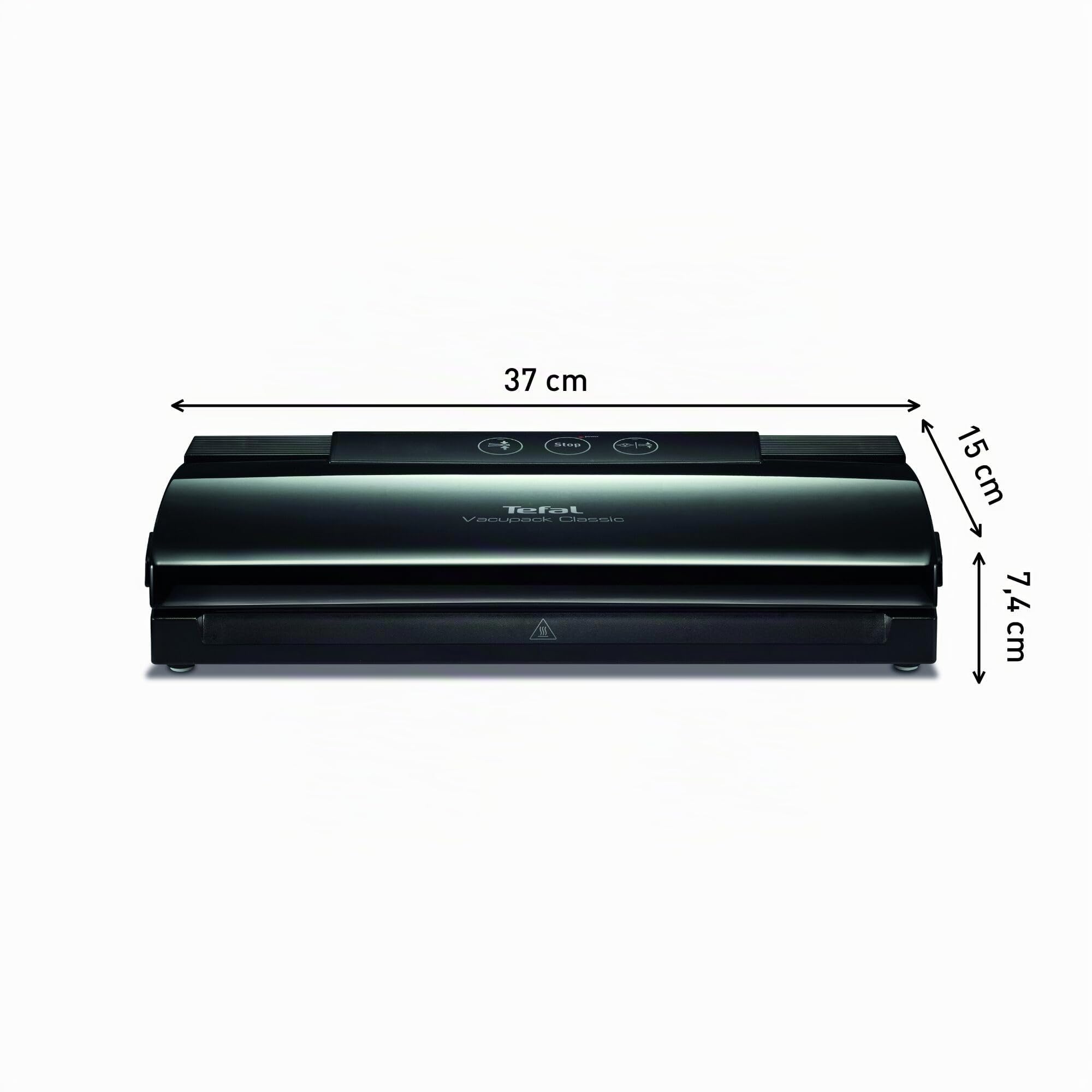 Tefal Vacupack classic VT254070 - Envasadora al vacío, con función sellar y parar, diseño moderno y compacto para fácil almacenaje, incluye 18 bolsas, conserva tu comida fresca más tiempo