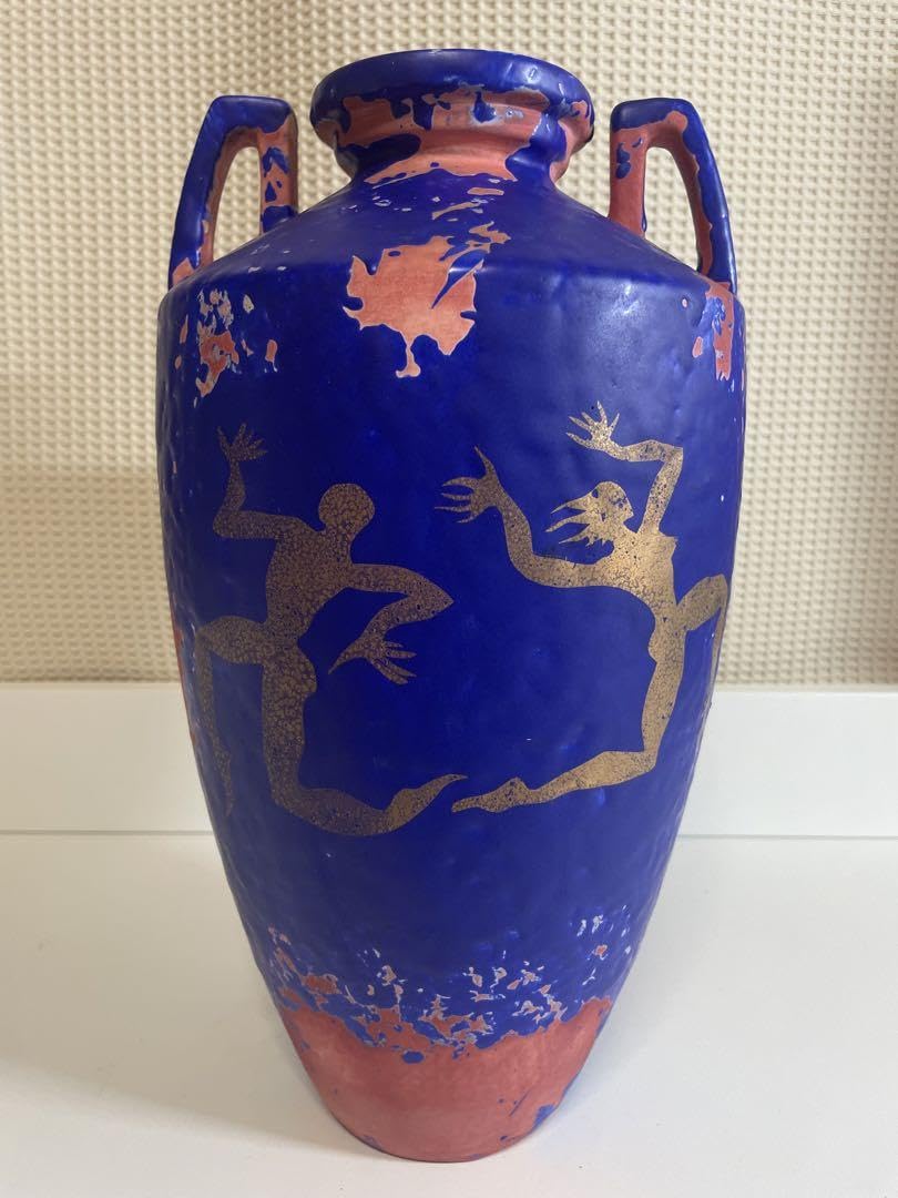 Amazon.co.jp: 壺 花瓶 現代アート 青い壺 抽象画 アート フラワー