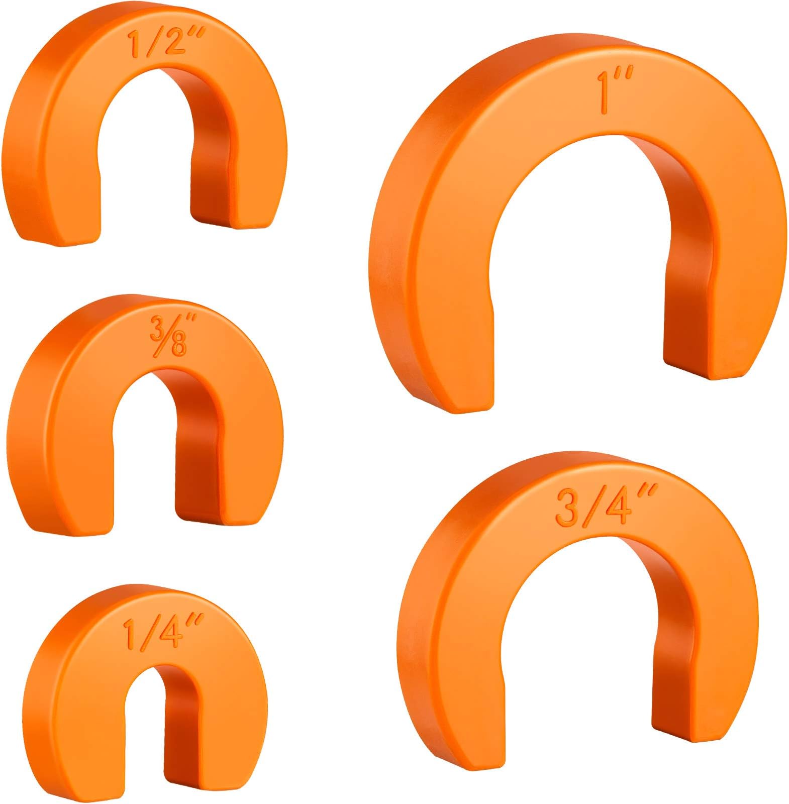 5-piece Disconnect Clip Tool Set - Push-fit Fitting Removal Tools for Easy Disconnection, Includes 5 Sizes 1/4, 3/8, 1/2, 3/4, and 1 Inch(Orange)