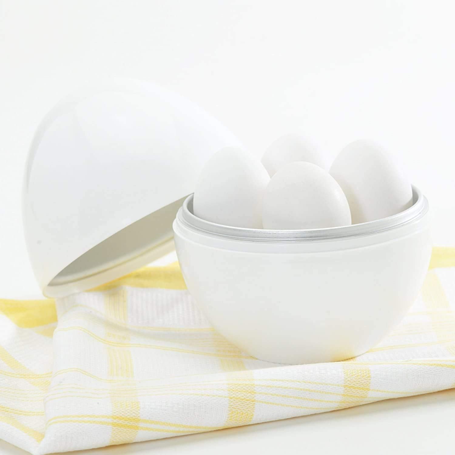 Microwave Egg Boiler,Bpa-Free and Melamine Free Plastic Aluminum Insert Cooker Up for 4 Eggs, Complimentary Egg Cutter (Type A) - Image 5