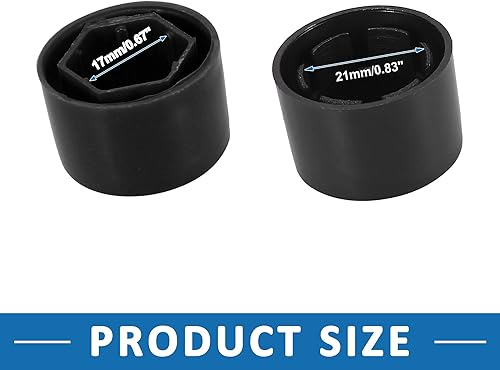 Miniatura 3 de Tapa de tuerca de perno de bloqueo de rueda 1K0601173A9B9 con herramienta de desmontaje para Volkswagen Jetta 2005-2017 plástico negro 20 piezas