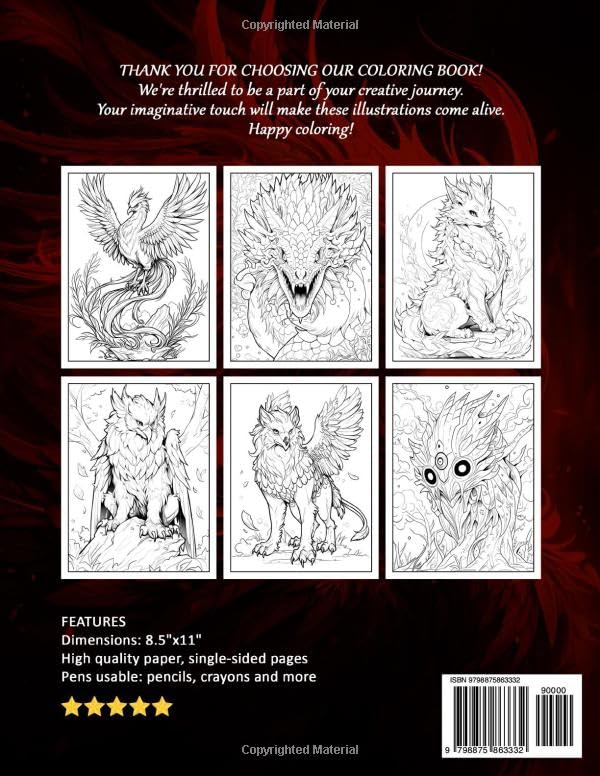 Miniatura 2 de Mythical Creatures Coloring Book Explore a Realm of Mythical Beasts, Great for Fans of Fantasy and Legendary Creatures