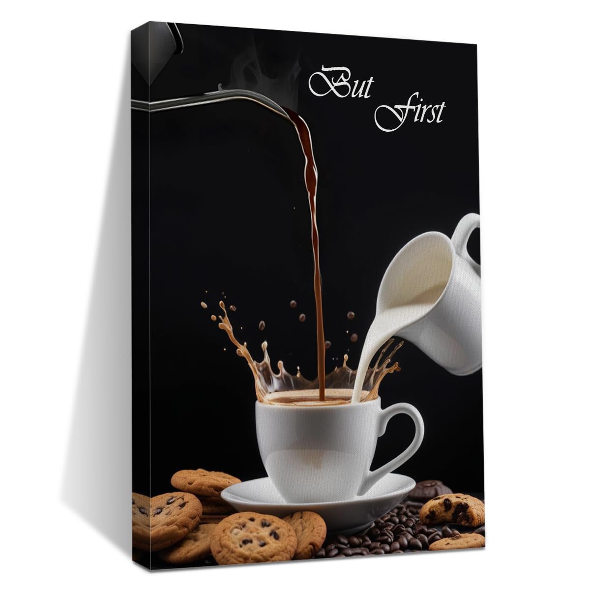 Coffee Bar Wall Art Decor, But First Coffee Bar Sign Kitchen Frames Art Pictures Canvas Dining Room Office Wall Decor Christmas Housewarming Gifts