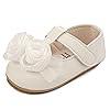 Baby Girls Bowknot Mary Jane Flats Soft Rubber Sole Toddler Walking Shoes Infant Princess Crib Wedding Dress Shoes