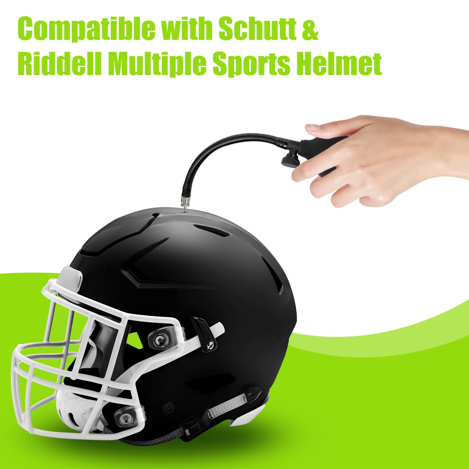 Amazon.com : ArrogantF Football Helmet Pump and Inflation Needle Compatible  with Schutt & Riddell Multiple Sports Helmet,Keep The SpeedFlex Youth Football  Helmet Fast Inflating Airbag to Protect The Head Safely : Sports