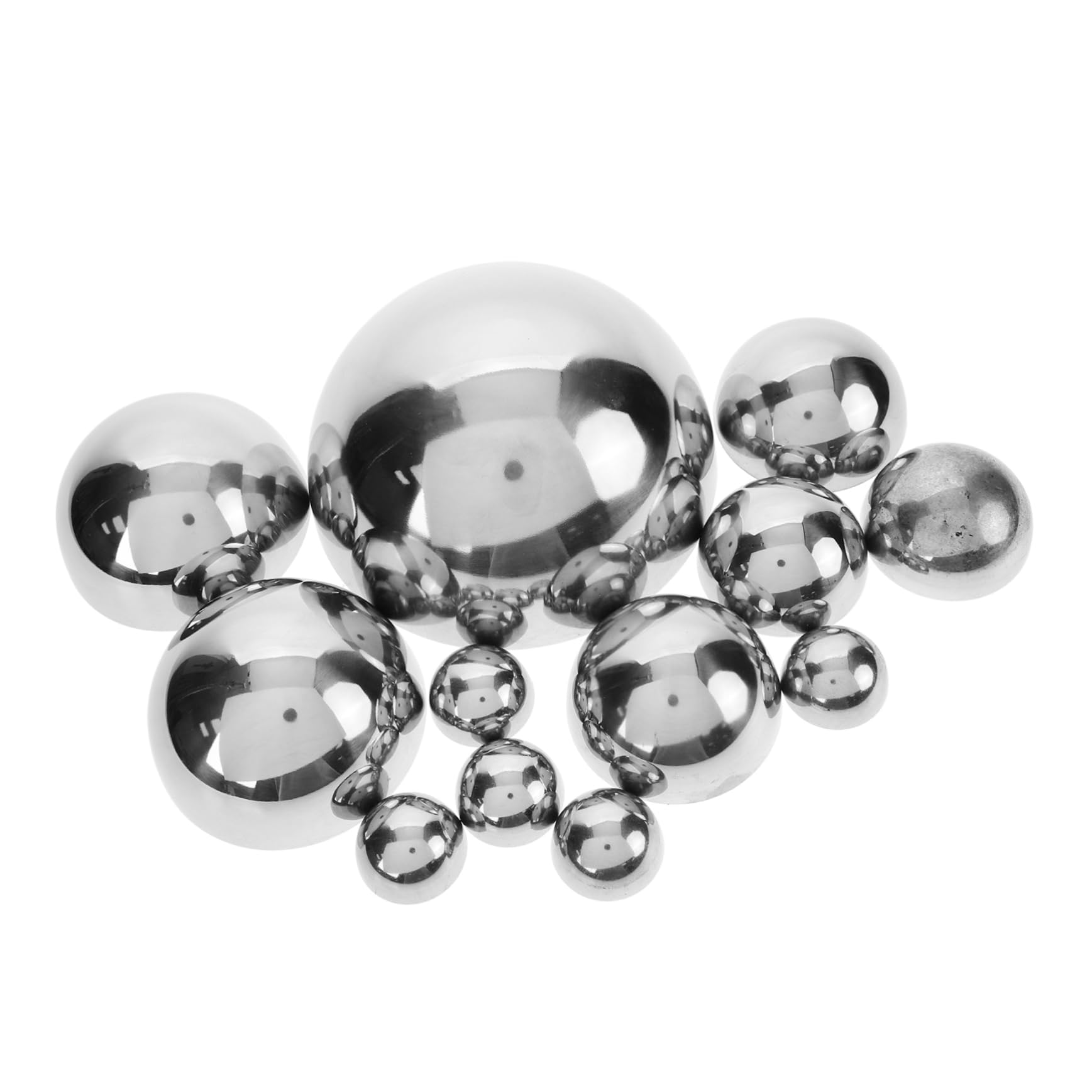 Sphères Miroir de Jardin en Acier Inoxydable 12 Pièces, Demi-boules