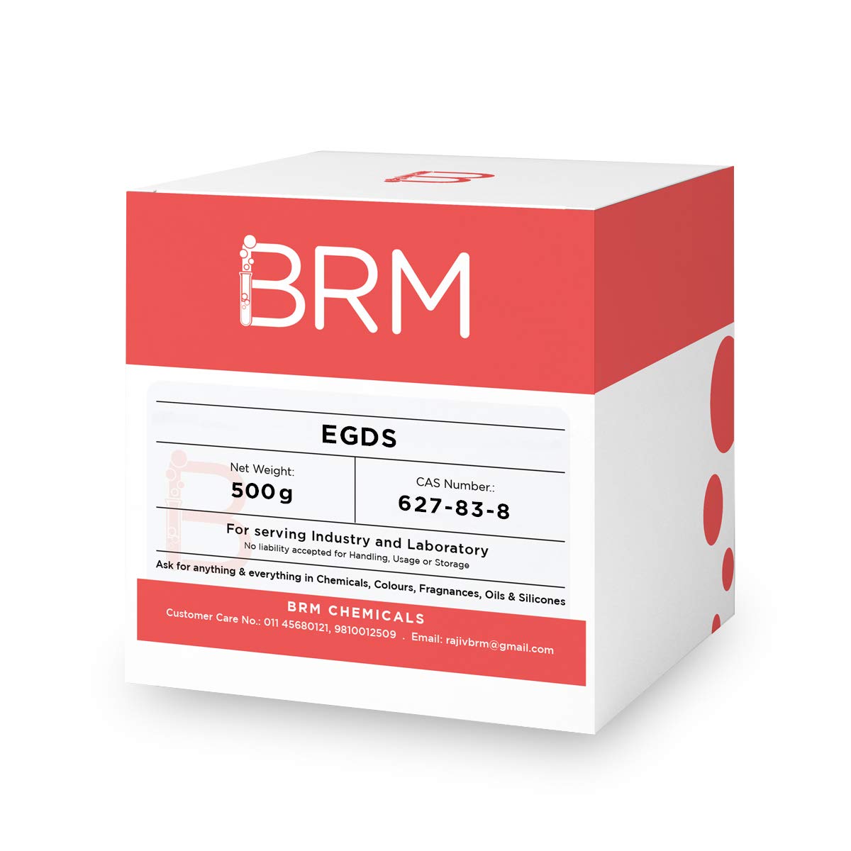 BRM Chemicals EGDS Ethylene Glycol Distearate - 500 Grams For Soap Making, Shampoo Making, Cosmetic Making & DIY Personal Care For Face, Hair, Skin & Body
