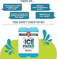 Vista 3 de Healthy Packers Ice Packs for Lunch Boxes & Coolers - Freezer Packs - Original Cool Pack Cooler Accessories for Beach, Camping & Fishing Slim &