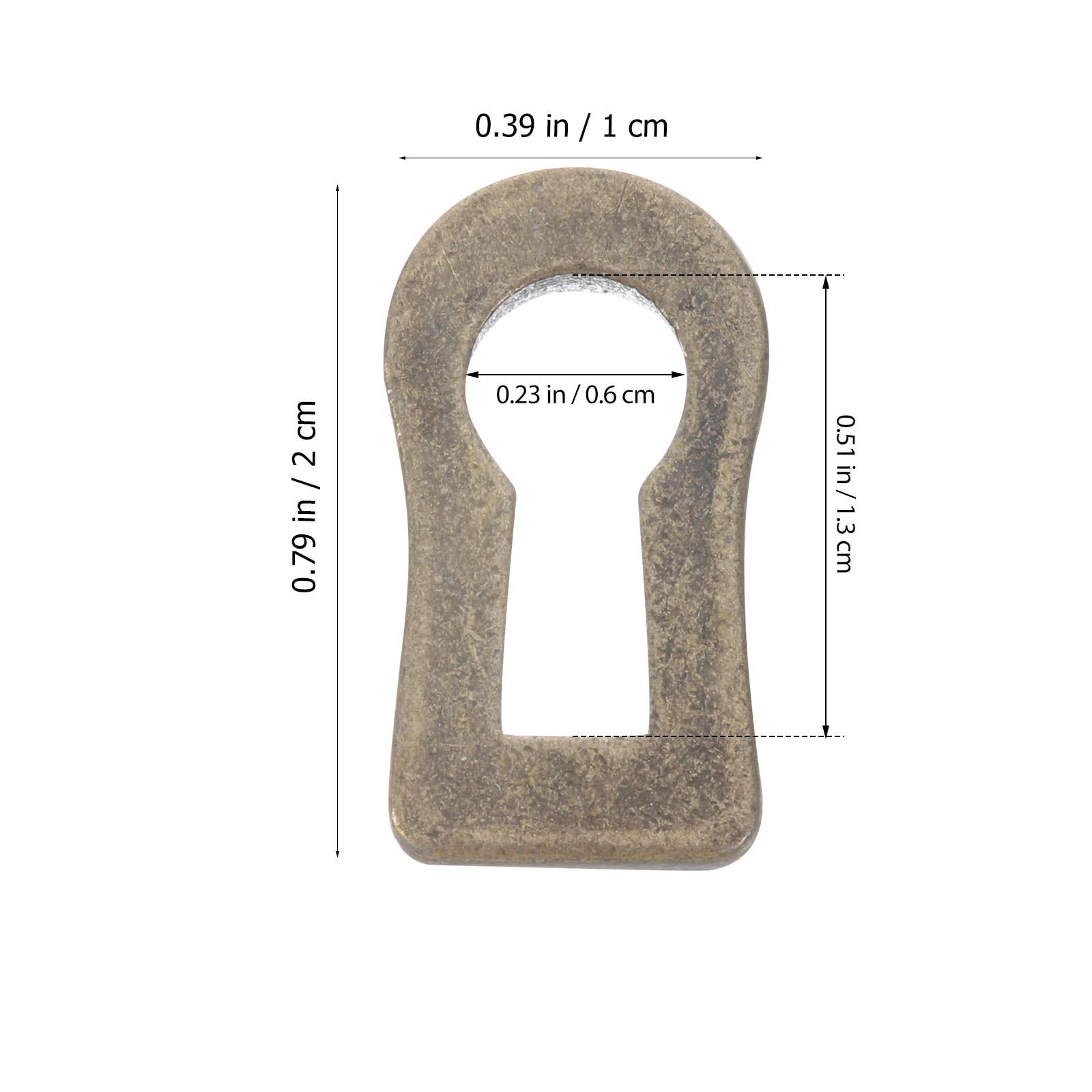 10 coperture decorative in lega di zinco bronzo anticato per buchi della serratura, 22 x 12 x 7 mm, per cassettiera, riparazione e restauro