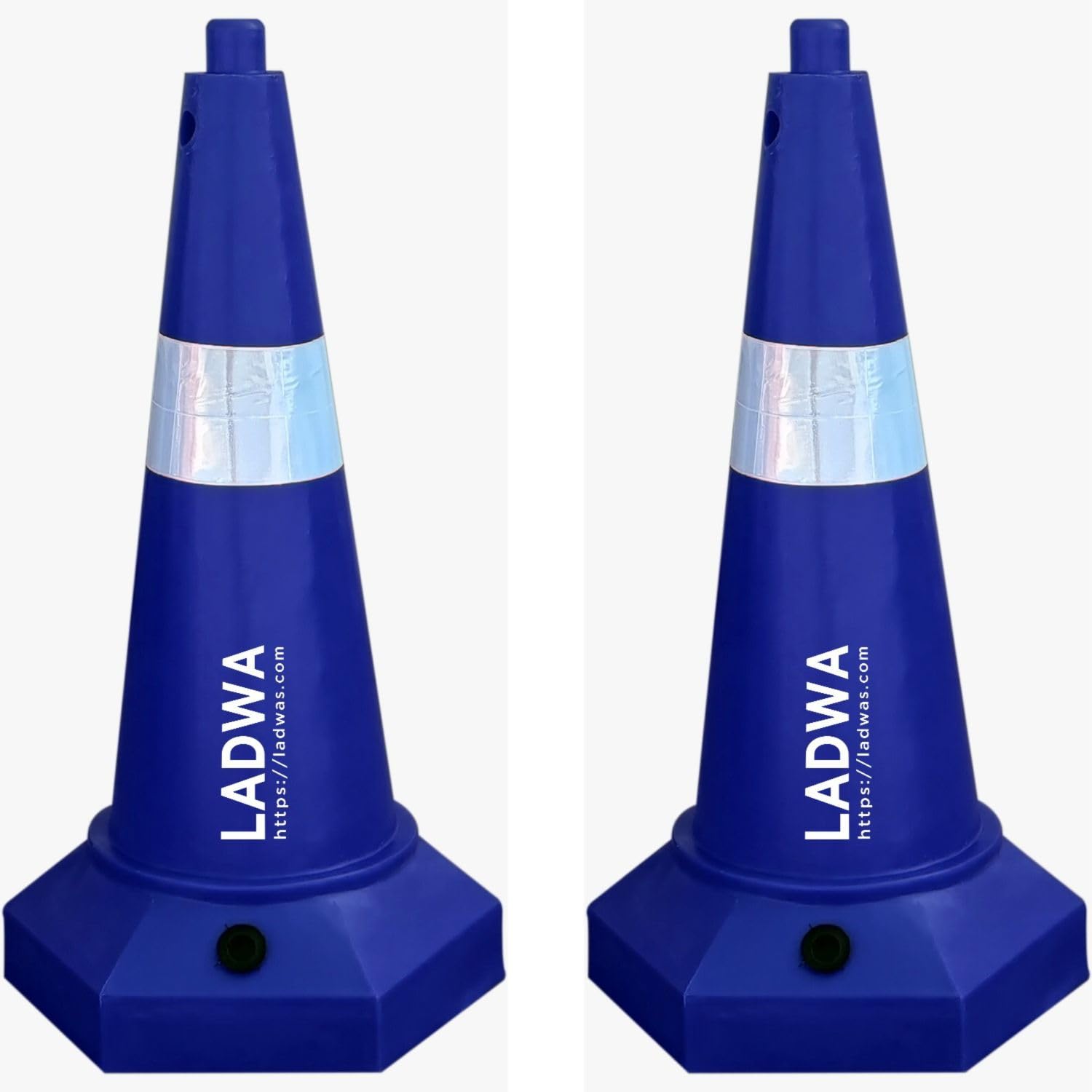 LADWA Industrial Accident Road Safety Cone Pack of 2, 750 mm, 2 Pcs 5 kg Heavy Base Blue coloured Road Traffic Cone, Non-Topple, No Fly Cone with Chain Ring, Two Night Visible Reflective Strips (B0C6GX22XR) Amazon Price History, Amazon Price Tracker