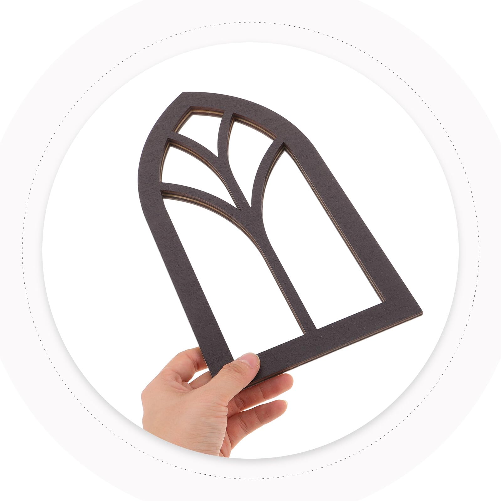 Veemoon Lot de 3 Miroirs Muraux en Bois Style Cathédrale 30X15 CM Miroirs Décoratifs D’Arche Vitre Imitation D’Entrée pour Décoration Intérieure et Vestiaire