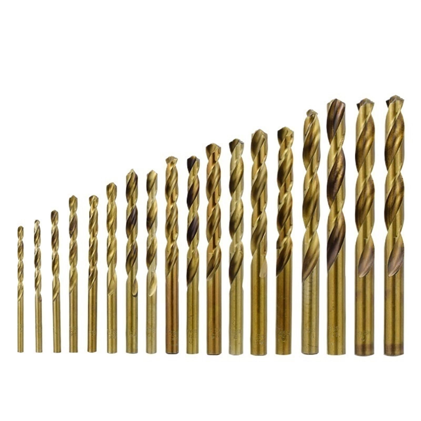 Juego de 19 brocas de cobalto al 8%, juego de brocas helicoidales de 2 filos, juego de brocas HSS de 1 a 10 mm for taladrar acero inoxidable, madera y metal