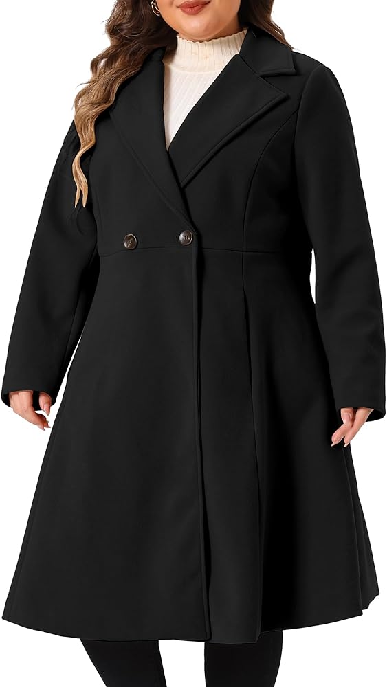 Amazon.com: Agnes Orinda Plus Size Coats for Women Notch Lapel A