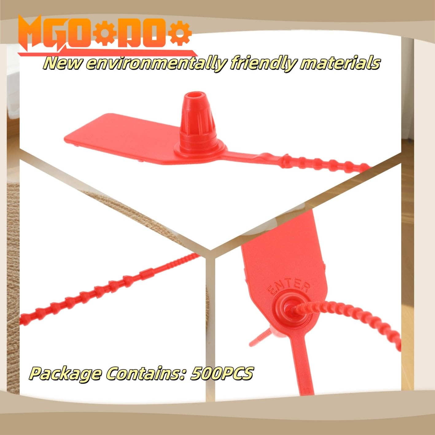 Mgoodoo 500 x Numbered Plastic Security Seals Red Lettering Self Locking Fire Extinguishers Vehicle Doors Storage Boxes - Image 3