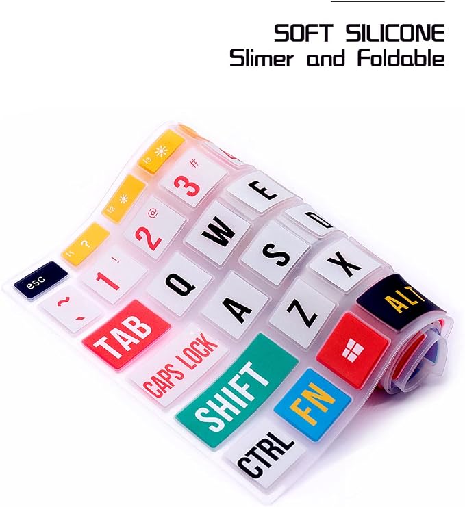 Funda de silicona para teclado HP 14" Laptop 2018-2020 con fuente creativa arcoíris miniatura 6