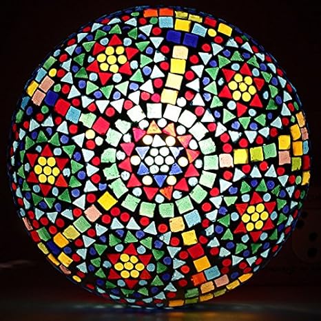 Earthenmetal Handcrafted Circular Glass Multi-Coloured Ceiling Light