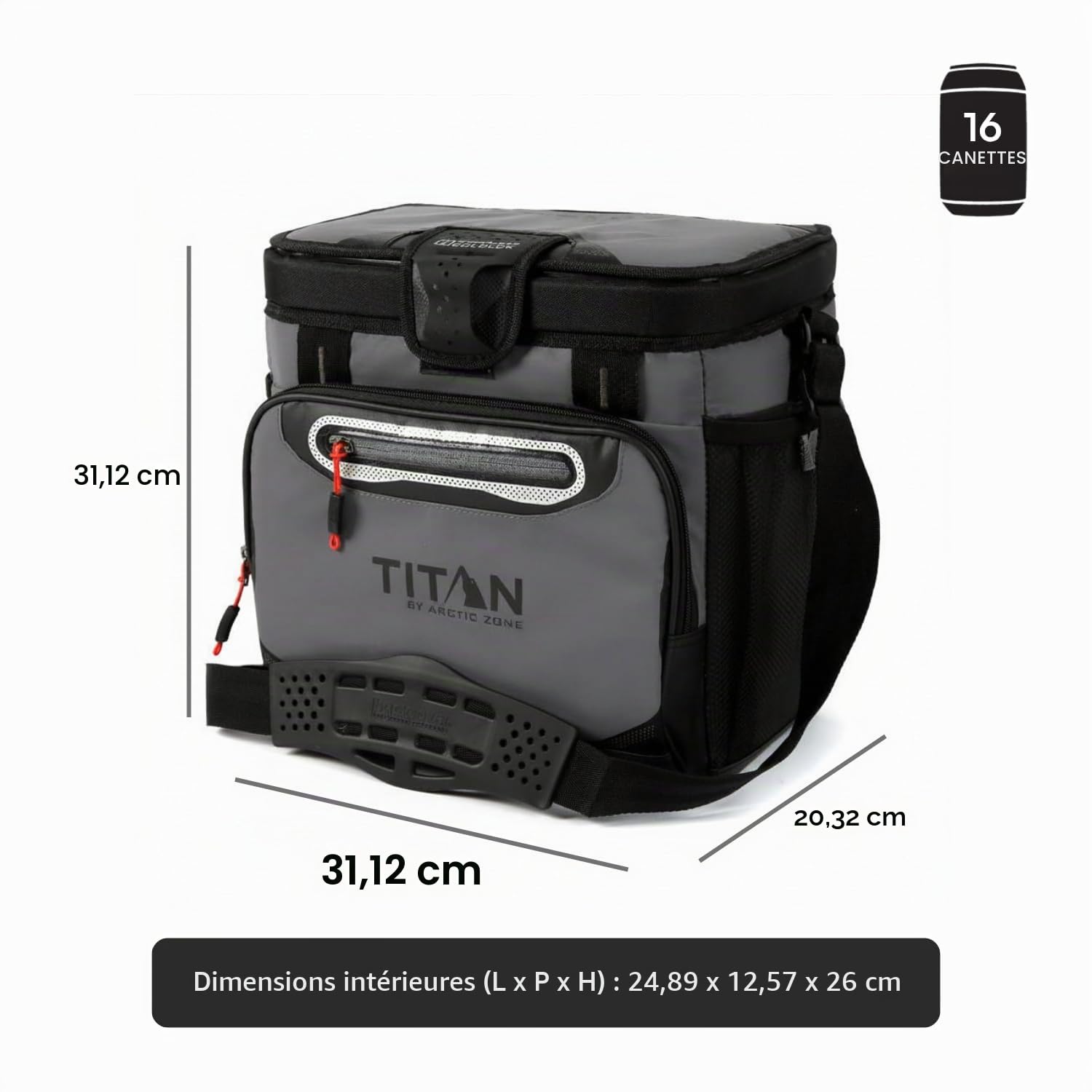Titan by Arctic Zone Glacière, Refroidisseur sans Fermeture éclair, Isolation Deep Freeze, Doublure HardBody et SmartShelf
