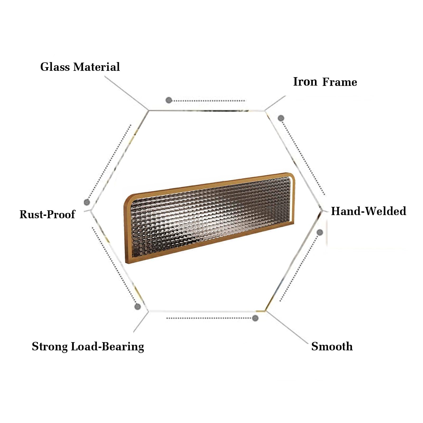Genérico Mampara de Cristal para restaurantes, Elegante Separador de Comedor de Hierro Forjado, 60 x 45 cm (23,62 x 17,7 Pulgadas) - Elegante Separador de escritorios y cabinas de Restaurante para ma