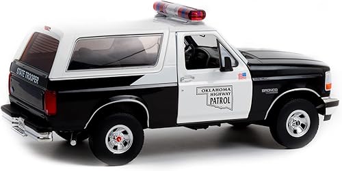 Miniatura 2 de 1996 Bronco Police Negro y Blanco Oklahoma Highway Patrol Artisan Collection 118 Modelo de coche fundido a troquel por Greenlight 19114