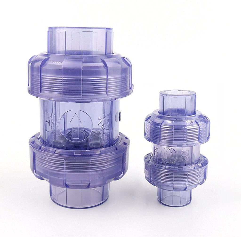 1 Stücke 20mm ~ 63mm UPVC. Rückschlagventil, Transparent PVC Rohrarmaturen Gartenbewässerungssystem Aquarium, Für Non Return-Anschlüsse (Size : Inner Diameter 40mm)