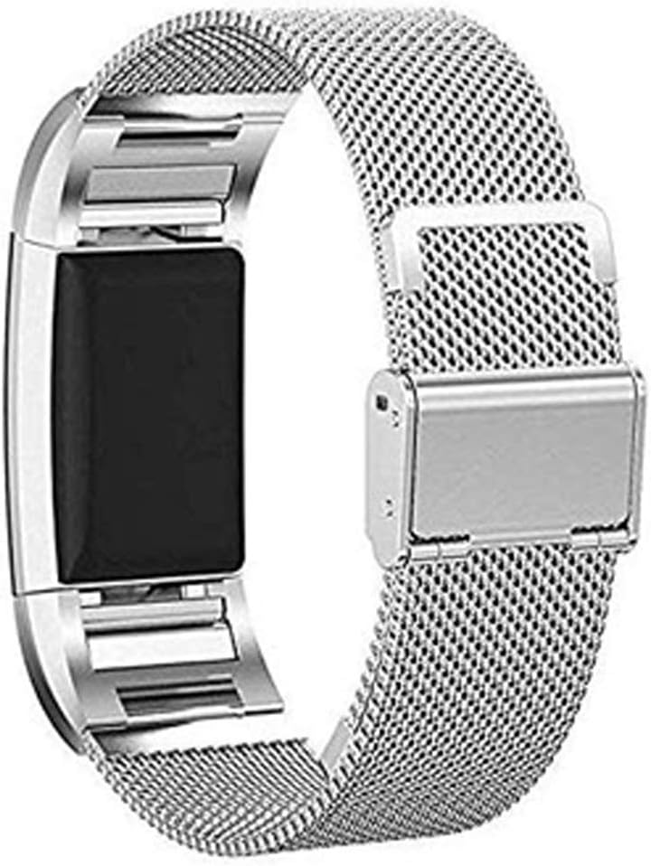 IOQSOF Magnetic Bands Compatible Fitbit Charge 2, Stainless Steel Metal Milanese Replacement Bracelet Strap with Magnet Lock for Fitbit Charge 2