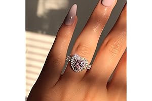 925 Sterling Silver Heart Shaped Diamond Ring