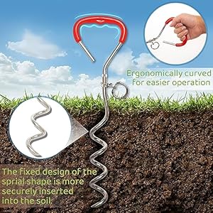 Dog Tie Out Cable and Stake – 30 FT Long Dog Cable Leash with Buffer Spring for Dogs Outside Yard Camping Travel Beach,etc. – Heavy Duty Anti Rust Stake for Small Medium Large Dogs