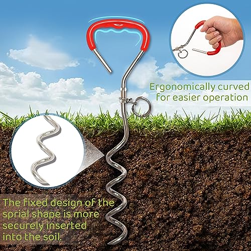 Dog Tie Out Cable and Stake – 30 FT Long Dog Cable Leash with Buffer Spring for Dogs Outside Yard Camping Travel Beach,etc. – Heavy Duty Anti Rust Stake for Small Medium Large Dogs Dog Tie Out Cable and Stake – 30 FT Long Dog Cable Leash with Buffer Spring for Dogs Outside Yard Camping Travel Beach,etc. – Heavy Duty Anti Rust Stake for Small Medium Large Dogs