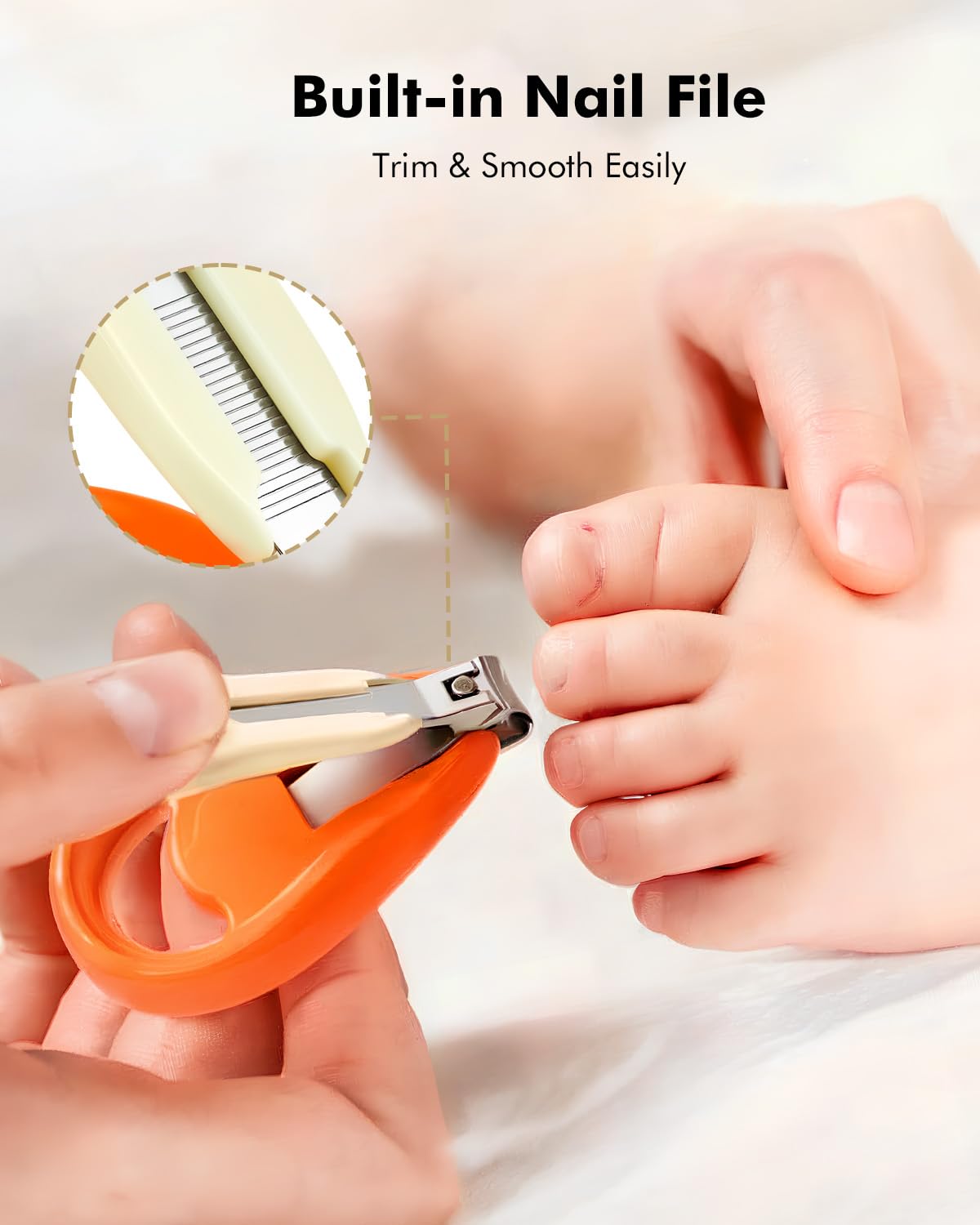 Tagliaunghie per Neonati con Lima, Tagliaunghie Delicato per Neonati e Bambini, Impugnatura Ergonomica di Sicurezza, Acciaio Inossidabile Antiruggine, Cura delle Unghie per Bambini