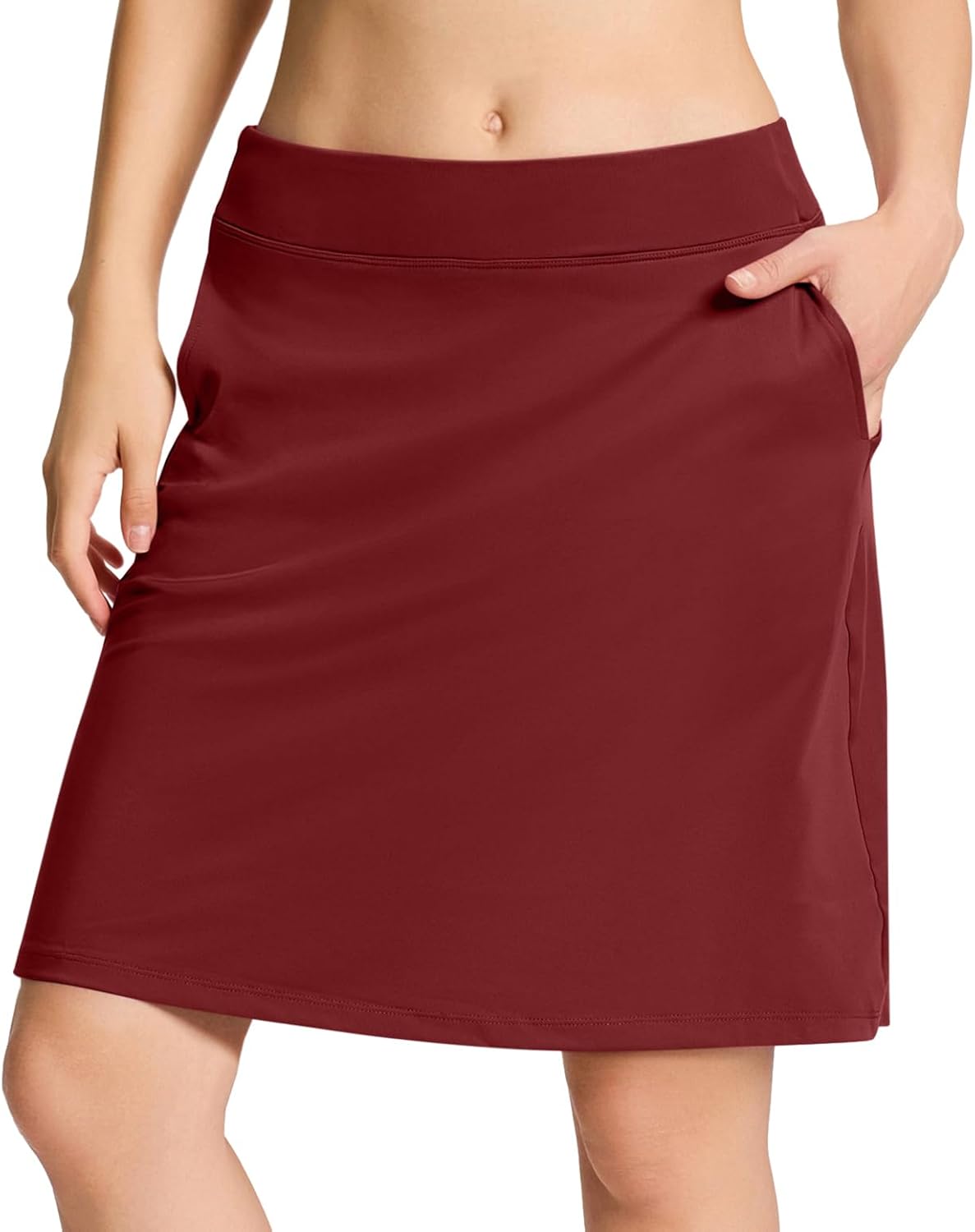 Yogipace Women's 4 Pockets UV Protection 20" Modest Knee Length Skirt Athletic Golf Tennis Skort