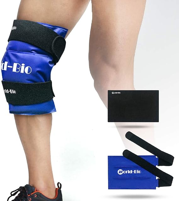 Knee Ice Pack Wrap After Knee Surgery, Reusable Gel Ice Pack for Knee Injuries, Large Hot Cold Pack for Knee Replacement, Joint Pain, Arthritis, Swelling, Meniscus Tear, Tendinitis, 10" x 14"