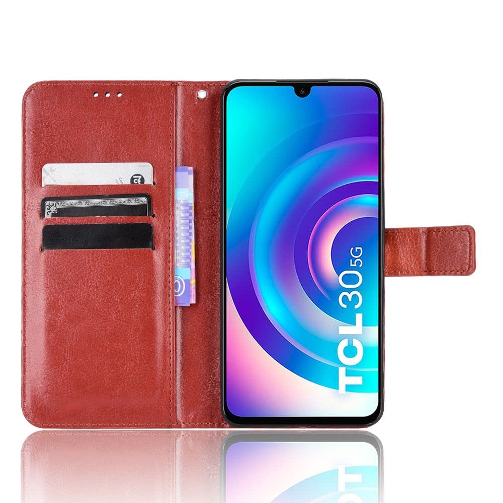 Custodia Portafoglio In Pelle Per TCL 30 / TCL 30+ Plus - Cover A Libro Con Slot Carte E Supporto - Magnetica - Rosa