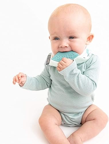 Miniatura 5 de Cheeky Chompers Neckerchew babero de dentición, babero estilo bandana 2 en 1 con mordedor de silicona de grado alimenticio