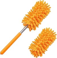 Vista 13 de Microfiber Duster for Cleaning, Tukuos Hand Washable Dusters with 2pcs Replace Microfiber Head, Extendable Pole, Detachable Cleaning Brush Tool for