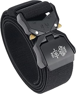 Elastic Belts for Men Women, Tactical Nylon Canvas Belt Military Heavy Duty Sports Belts with Quick Release Buckle 1.5 Inch Webbing Outdoor Men's Belt EDC Molle Stretch Belts