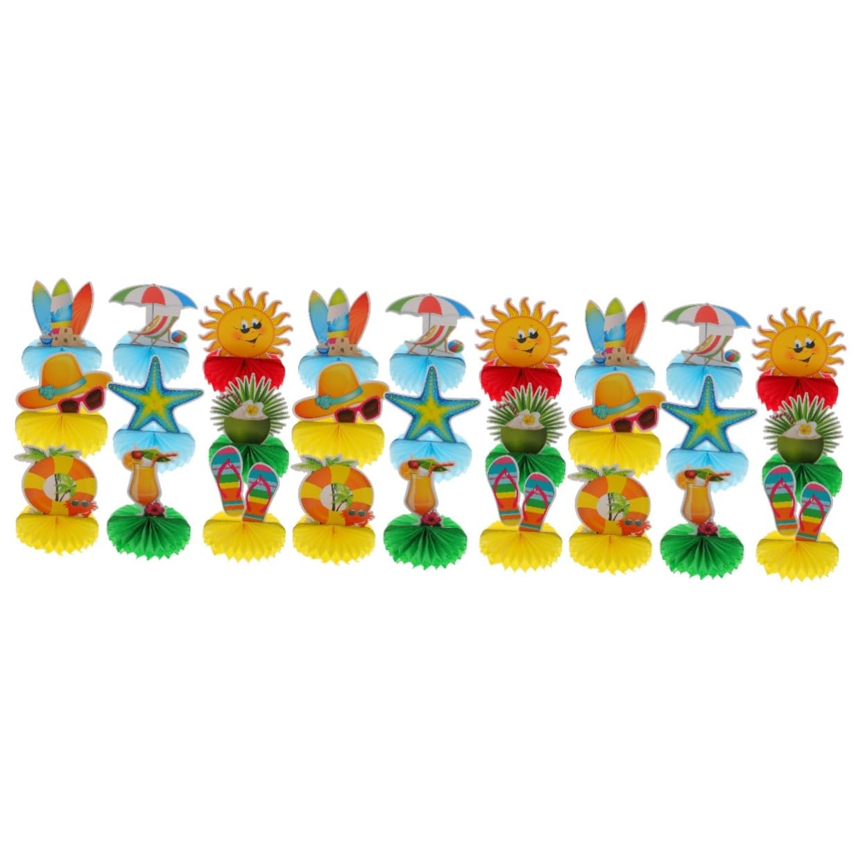 27stücke Teiliges Hawaii Party Dekorationsset Kreative Papier-honigwaben Ornamente Für Tischdekoration Für Strandpartys Und Sommerfeiern Farbenfrohe Tischaccessoires