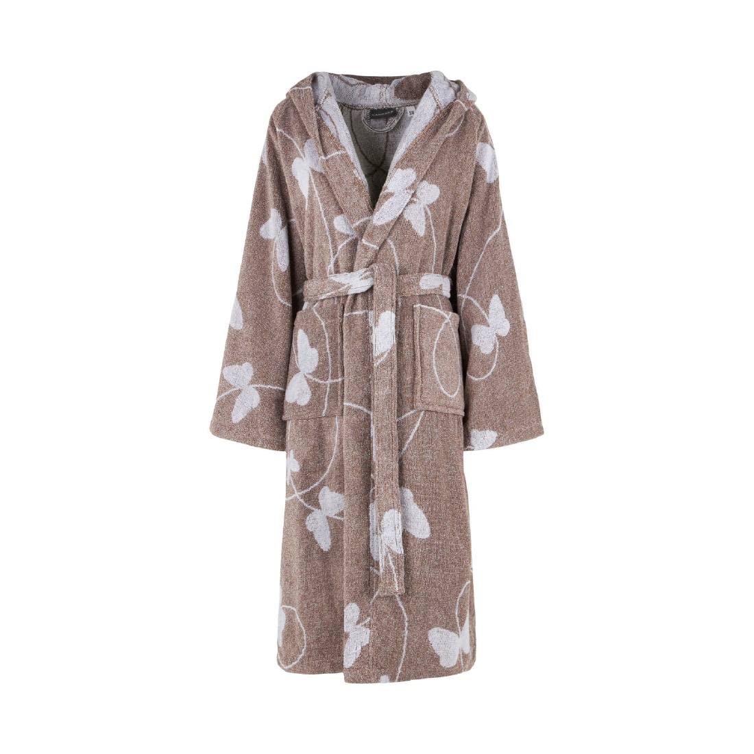 Peignoir à Capuche Carrara - Éponge Coton - Taille L/XL - Beige - Robe De Chambre