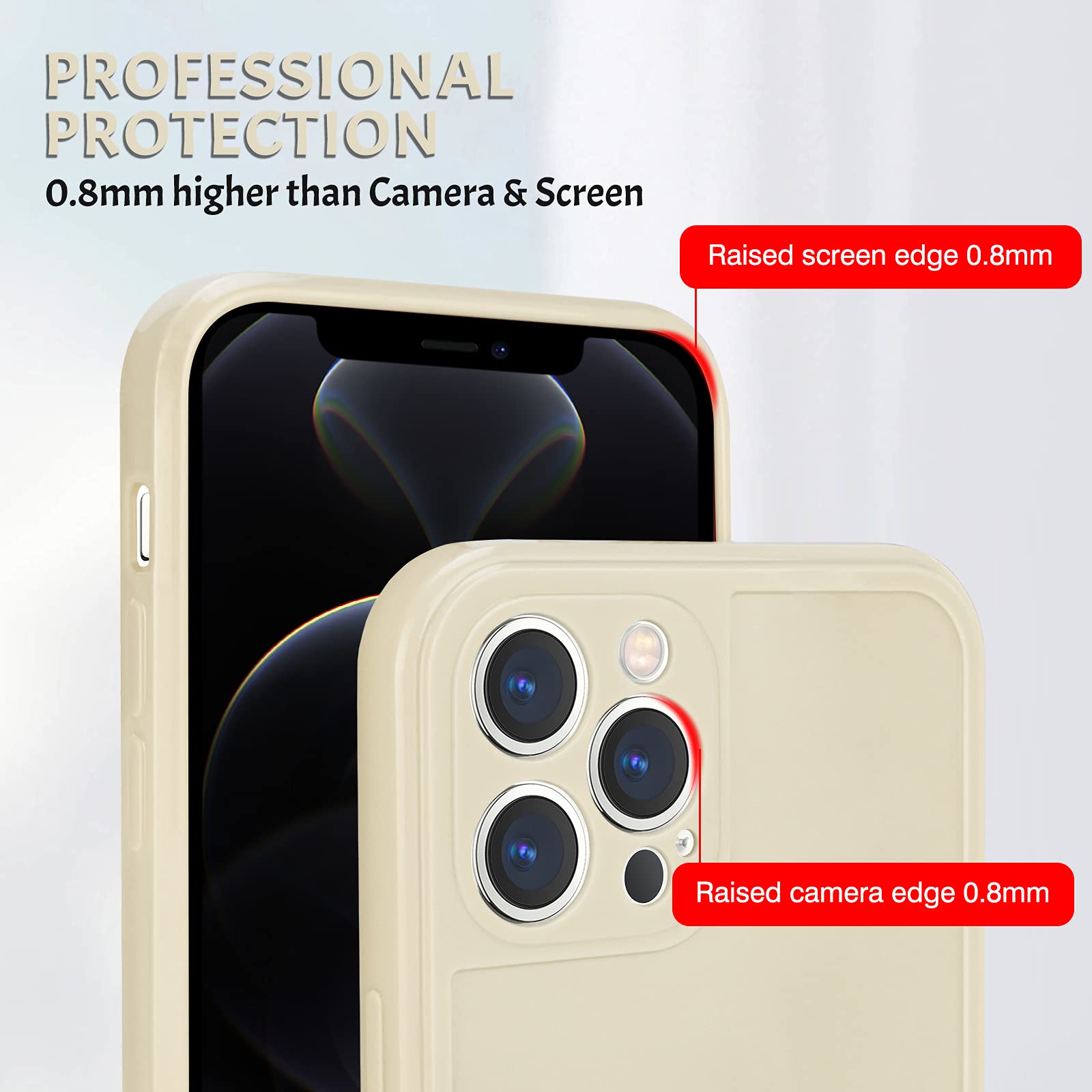 Newseego Custodia Compatibile con iPhone 12, Fashion Gold Love-Heart Pattern Design Flessibile Morbido Silicone Liquido iPhone 12 Custodia Protettiva Antiurto con Lenti all-Inclusive per iPhone 12