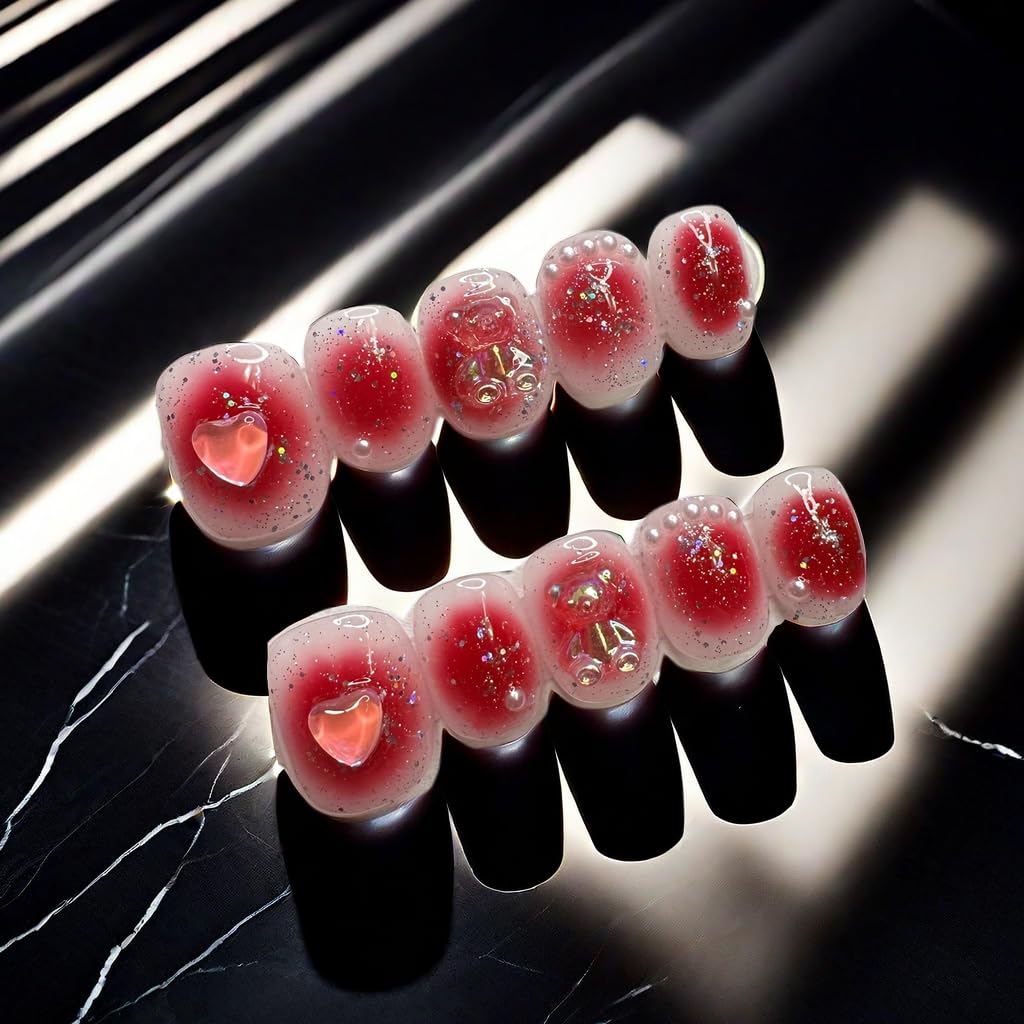 JC Handcrafted Press On Nails Kit, Short Length Nail Press Ons, Durable, Easy Application, Stylish Impress Press On Nails, Perfect for Daily Wear & Special Occasions (F9-01, M)