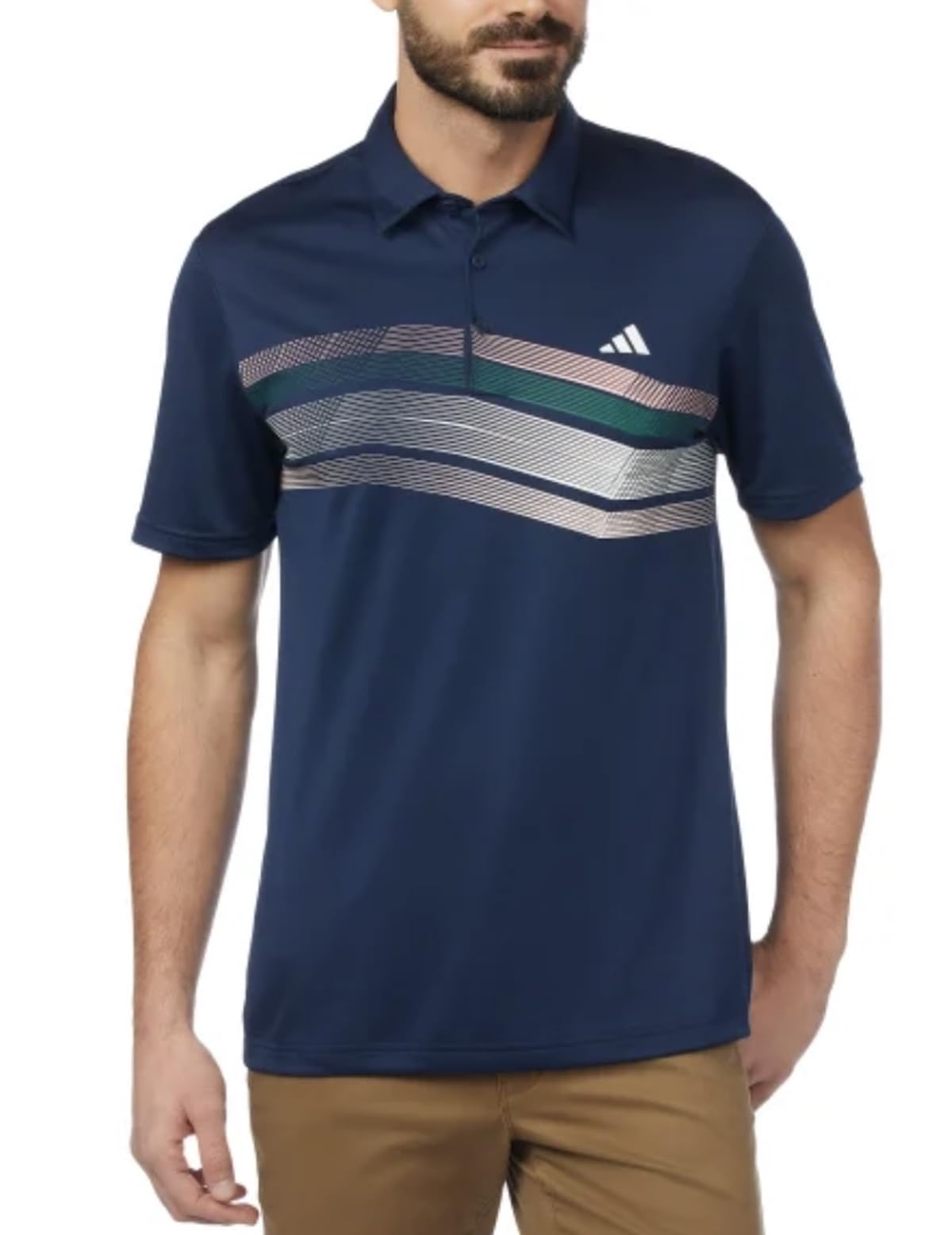 adidas Men's Core Chest Stripe Polo Shirt, Collegiate Navy, Medium