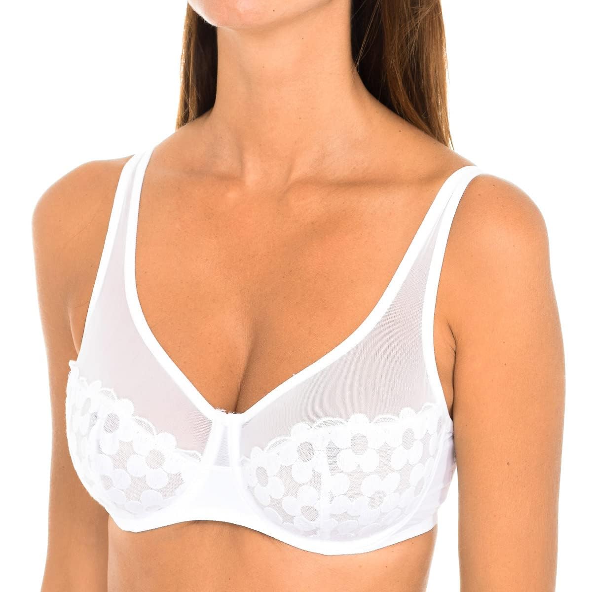 DIM Women - Generous Classic Bra x1 | Perfect Support for Bigger Cups | Thick Stretch Microfibre | U-Back and Wide Straps | Modern Look and Absolute Comfort