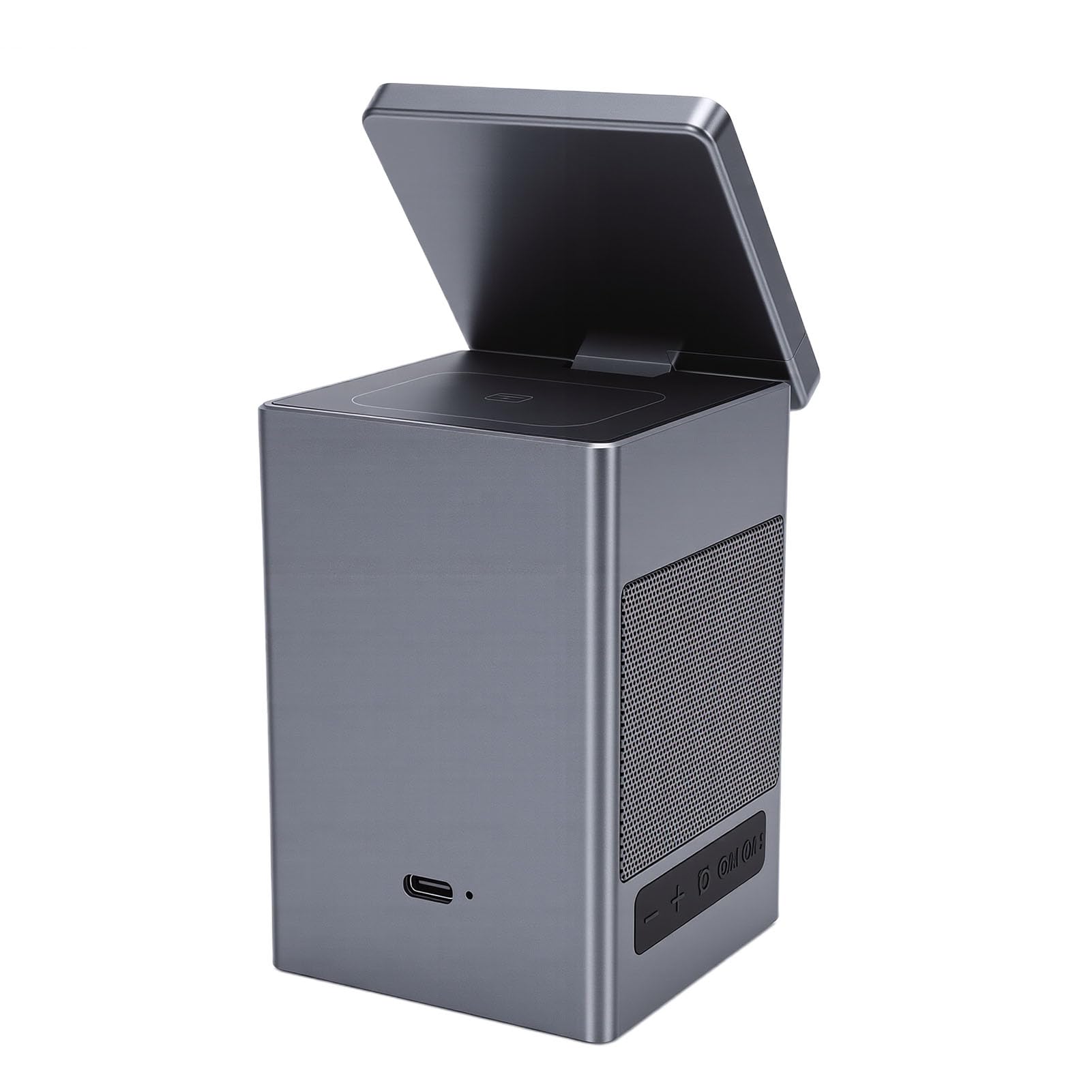 Bezprzewodowa Stacja ładująca 6 w 1, Podstawka ładująca do Wielu urządzeń, Przenośna Podróżna Stacja z Głośnikiem Bluetooth, Wyświetlacz z animacją Pikseli i Budzik