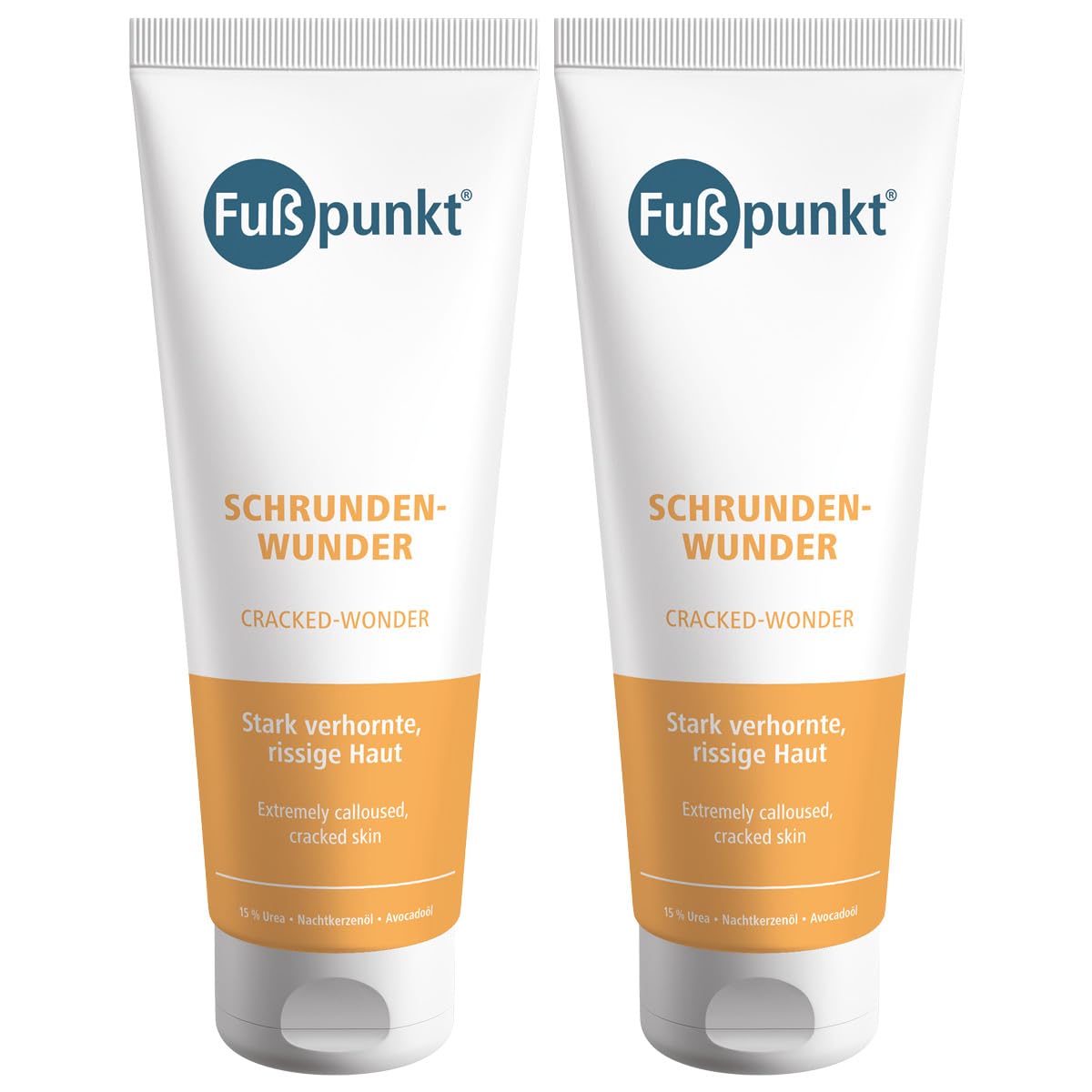 Fußpunkt Schrunden Wunder - Intensive Fußpflege für stark verhornte, rissige Haut - 2x 125 ml