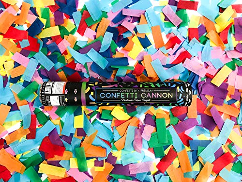 Confetti Sky [6 Pack] 12 Inch Confetti Cannons | Multicolor Biodegradable Confetti Poppers For Wedding Celebration, Birthday Party, Pranks, Graduation, Christmas Eve And New Year Celebration #TOP3